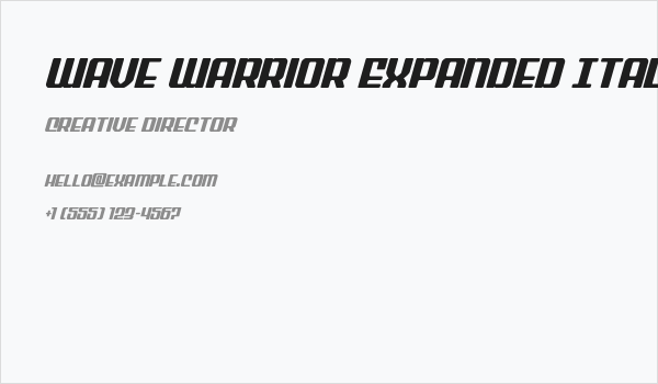 Wave Warrior Expanded Italic Business Card