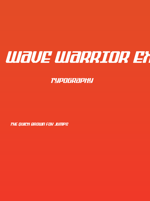 Wave Warrior Expanded Italic Poster