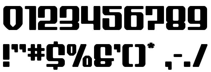 Wave Warrior Expanded Font OTHER CHARS