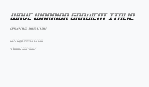 Wave Warrior Gradient Italic Business Card