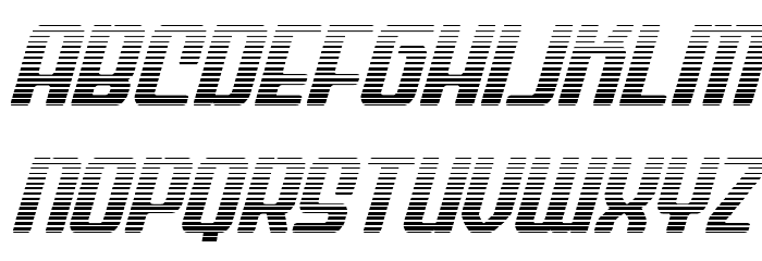 Wave Warrior Gradient Italic Font LOWERCASE