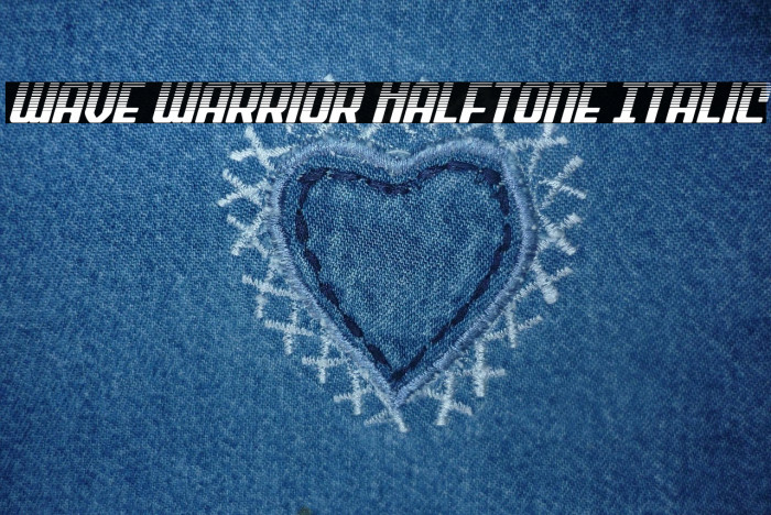 Wave Warrior Halftone Italic Example 1
