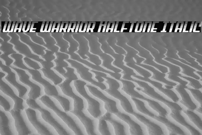 Wave Warrior Halftone Italic Font examples