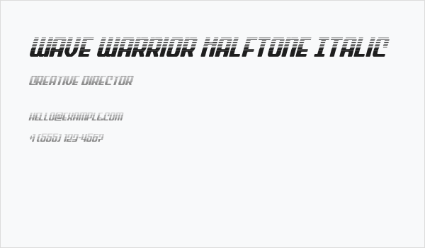 Wave Warrior Halftone Italic Business Card