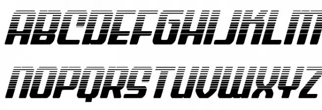 Wave Warrior Halftone Italic 字体 小写