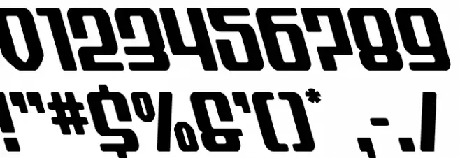 Wave Warrior Leftalic Font OTHER CHARS