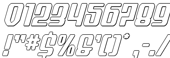 Wave Warrior Outlne Italic Font OTHER CHARS