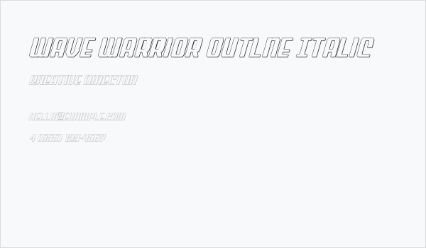 Wave Warrior Outlne Italic Business Card