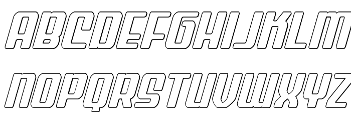 Wave Warrior Outlne Italic Font LOWERCASE