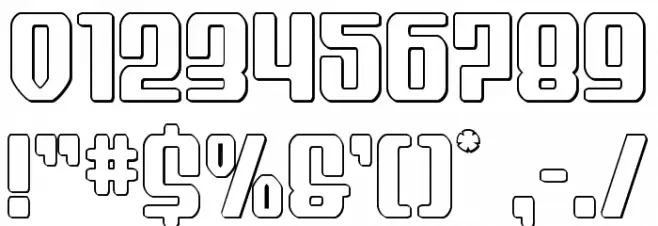 Wave Warrior Outlne Font OTHER CHARS