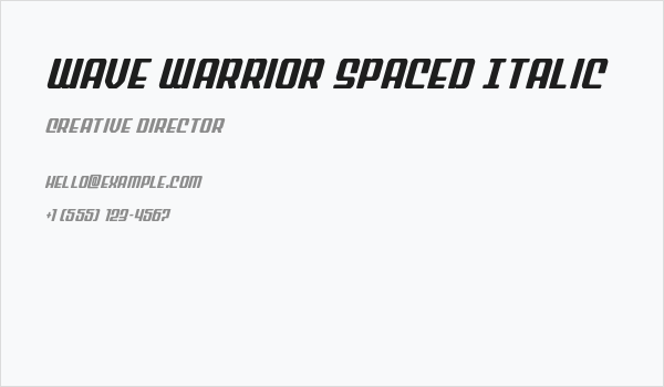 Wave Warrior Spaced Italic Business Card
