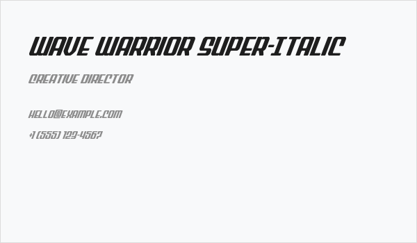 Wave Warrior Super-Italic Business Card