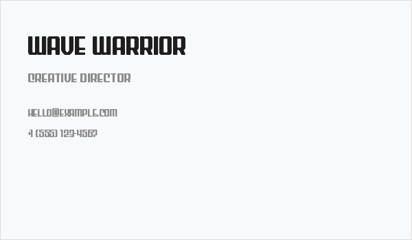 Wave Warrior Business Card