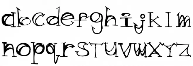 Wave Schriftart Kleinbuchstaben