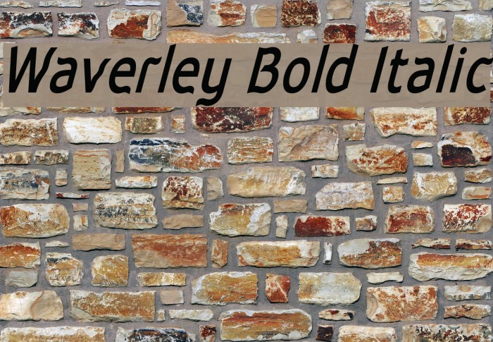 Waverley Bold Italic Font examples