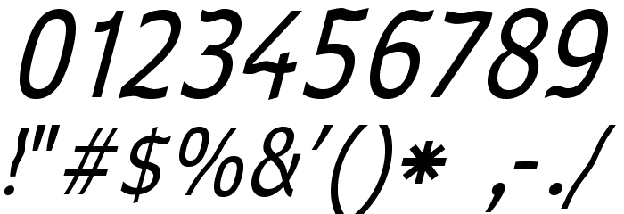 Waverley-Italic Font OTHER CHARS
