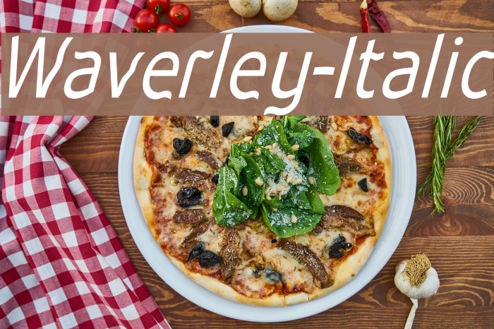 Waverley-Italic Font examples