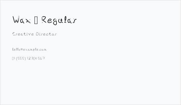 Wax - Regular Business Card
