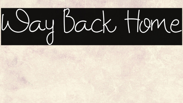 Way Back Home Example 2