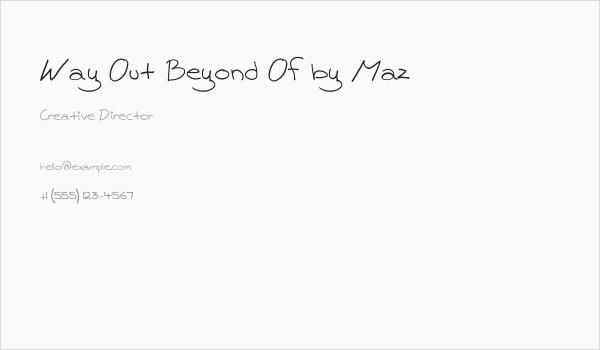 Way Out Beyond Of by Maz Business Card