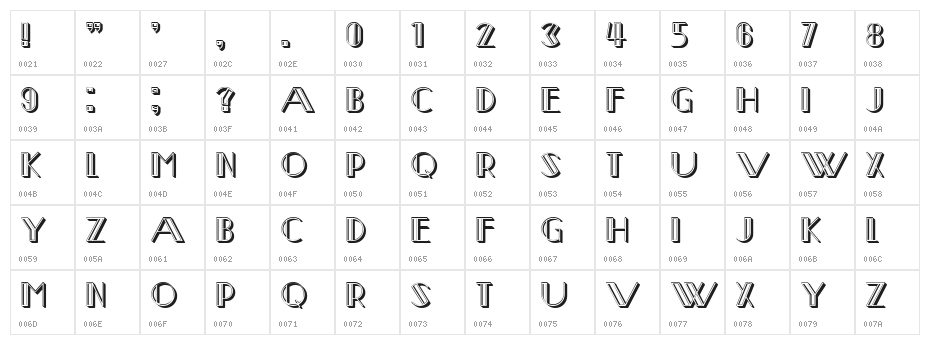 Waya Regular Character Map