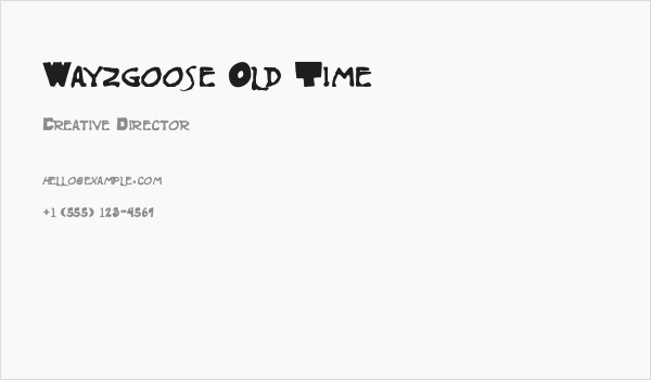 Wayzgoose Old Time Business Card