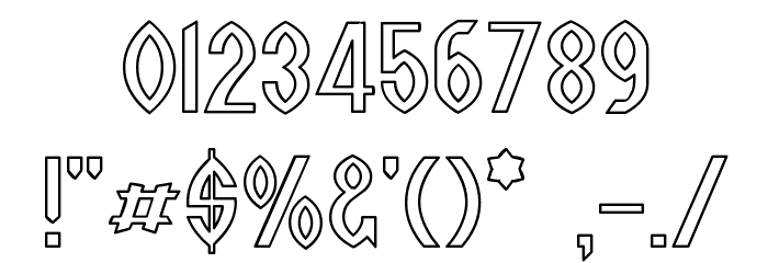 Wazoo Outline Font OTHER CHARS