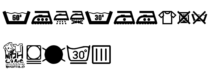 wash care Font OTHER CHARS