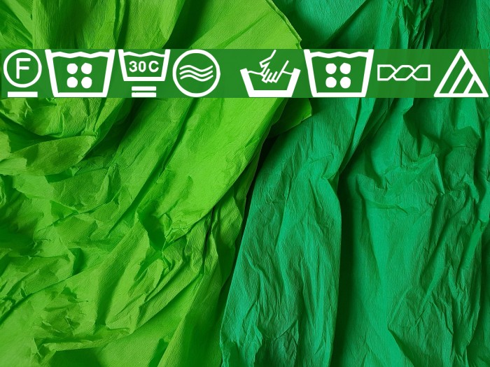 wash care Font examples