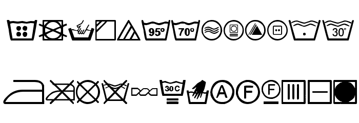 wash care Font LOWERCASE