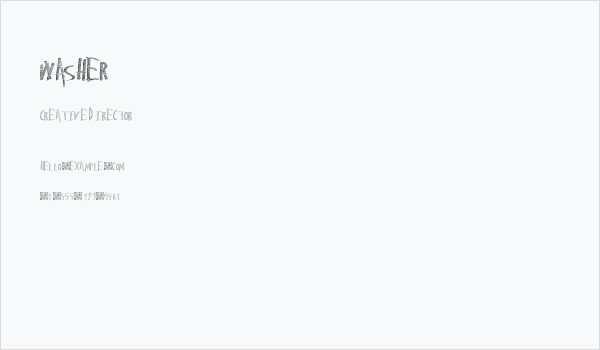 washer Business Card