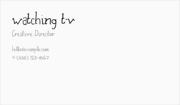 watching t.v Business Card