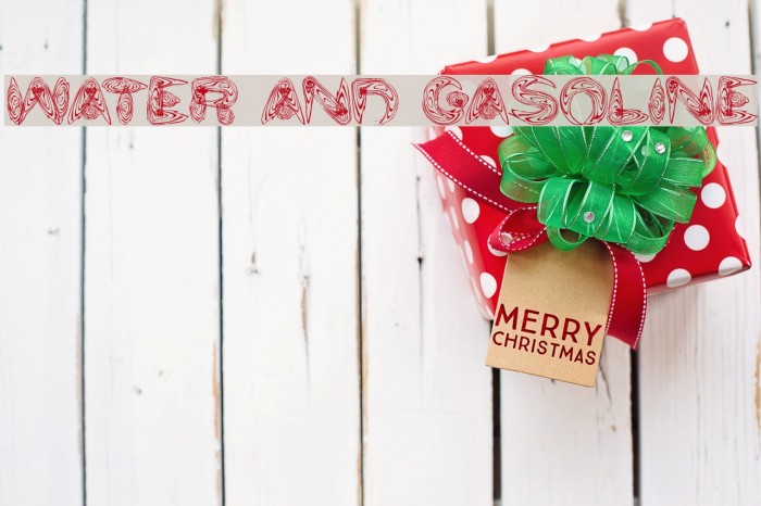 water and gasoline Font examples