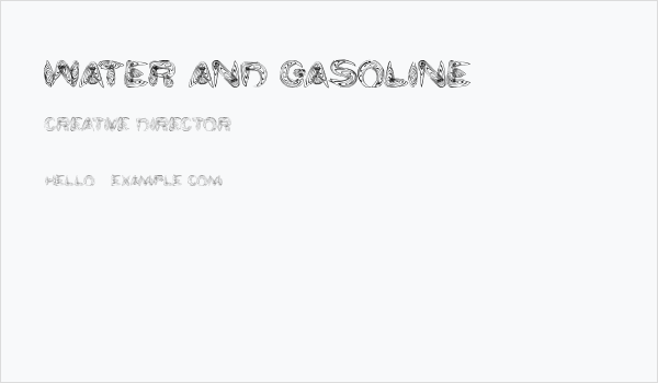 water and gasoline Business Card