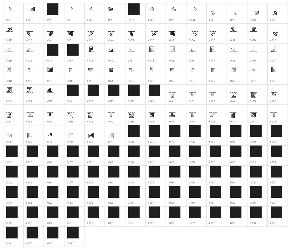 wavefont Character Map