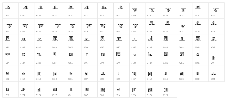 wavefont Character Map