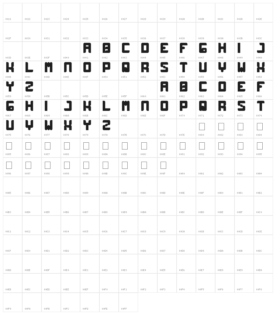 wayner Character Map
