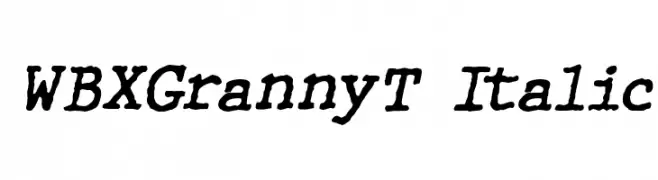 WBXGrannyT Italic  Frei Schriftart Herunterladen