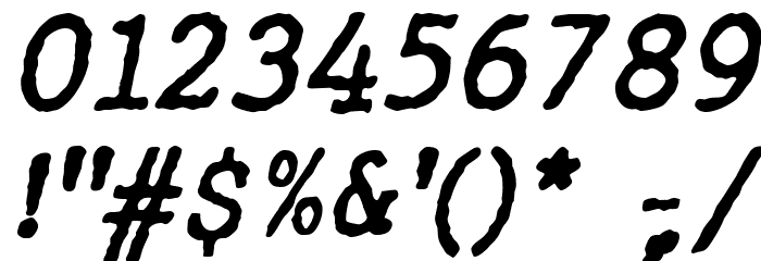 WBXGrannyT Italic Font OTHER CHARS