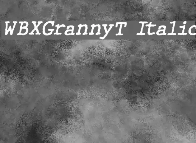 WBXGrannyT Italic Font examples