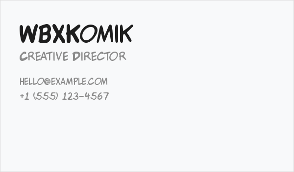 WBXKomik Business Card