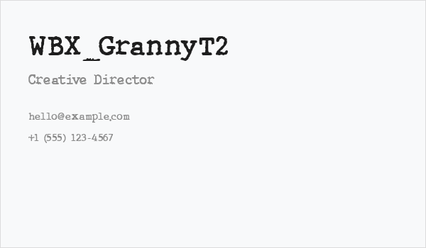 WBX_GrannyT2 Business Card