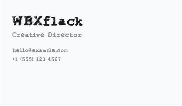 WBXflack Business Card