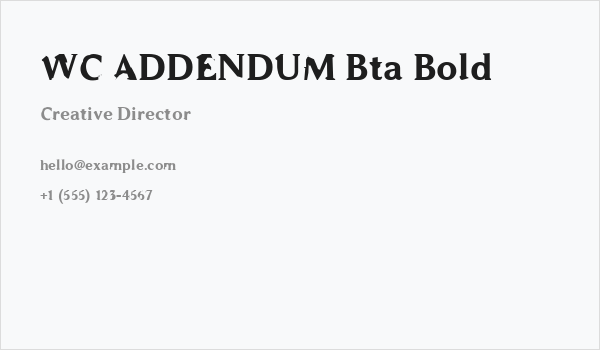 WC ADDENDUM Bta Bold Business Card