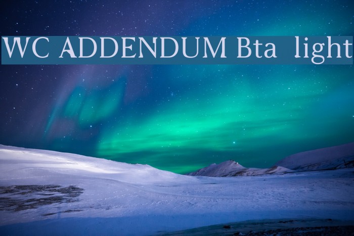 WC ADDENDUM Bta light Font examples