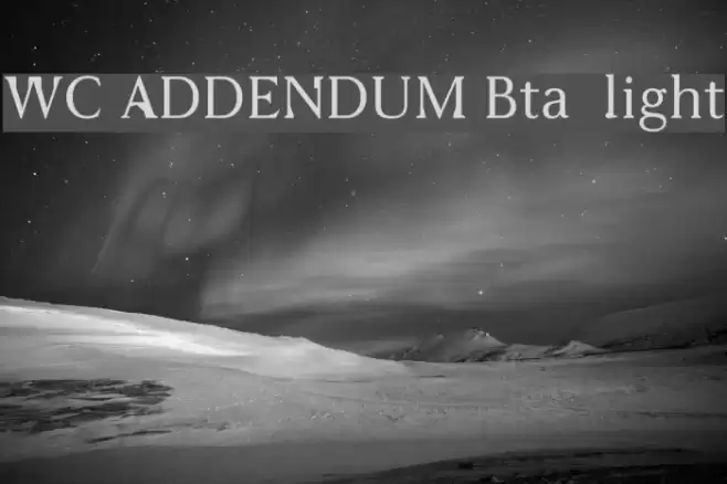 WC ADDENDUM Bta  light Font examples