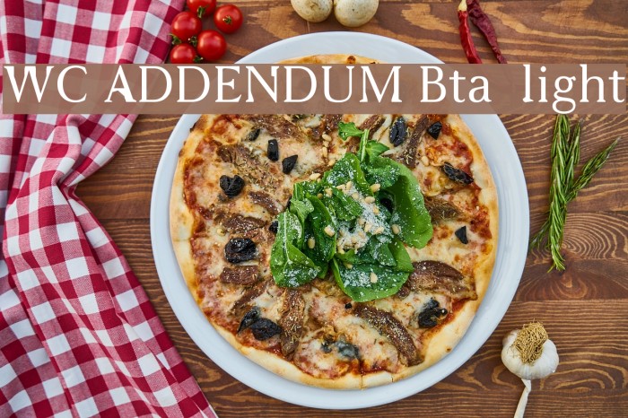 WC ADDENDUM Bta light Font examples
