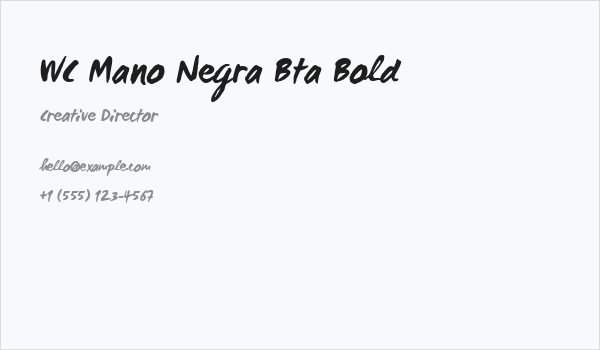 WC Mano Negra Bta Bold Business Card