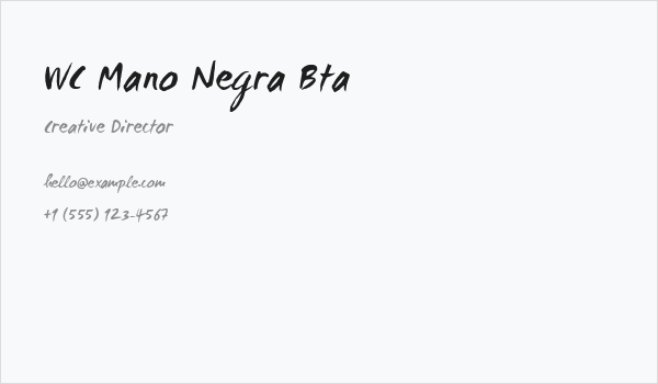 WC Mano Negra Bta Business Card