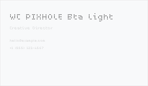 WC PIXHOLE Bta Light Business Card